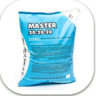Добриво TM Valaro Мастер 20‑20‑20 у синьо‑білій упаковці, комплексне живлення з мікроелементами для рослин